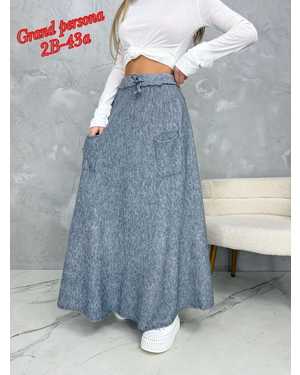 Женская теплая юбка. Ткань Вязанный, 95%хлопок, 5% полиэстер Длина 90см