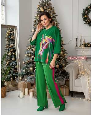 ЖЕНСКИЙ КОСТЮМ ДВОЙКА ТКАНЬ ТРИКОТАЖ