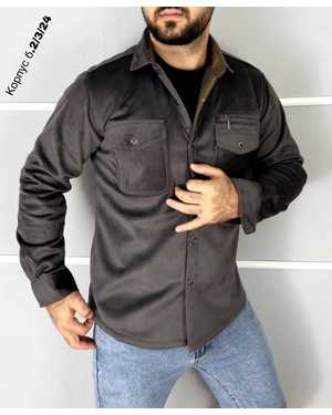 РУБАШКА В РАЗМЕР ТКАНЬ БАРХАТНЫЙ НА ФЛИСЕ