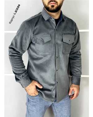 РУБАШКА В РАЗМЕР ТКАНЬ БАРХАТНЫЙ НА ФЛИСЕ