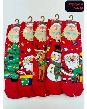 Женские Новогодние носочки Состав хлопок Размер 36-41 В упаковке 10пар
