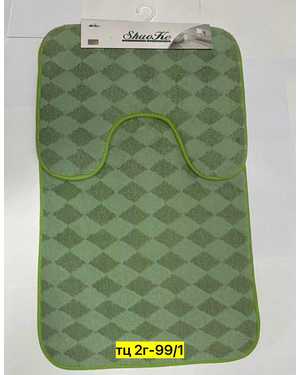 Набор ковриков для ванной и туалета 2шт Прорезиненные Материал: Полиэстер Размеры для ванной 50x80 см, для туалета 50x40 см