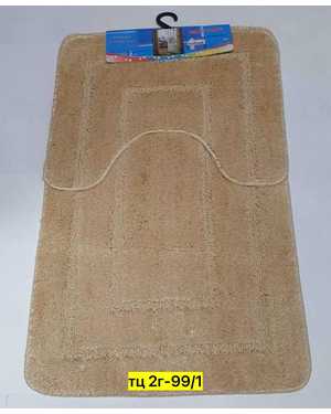 Набор ковриков для ванной и туалета 2шт Прорезиненные Материал: Полиэстер Размеры для ванной 50x80 см, для туалета 50x40 см