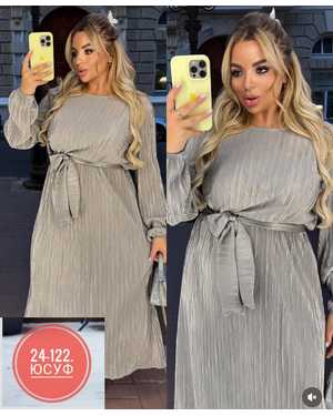 ПЛАТЬЕ ТКАНЬ ПЛИССИРОВАННАЯ ТКАНЬ С ЛЁГКИМ БЛЕСКОМ