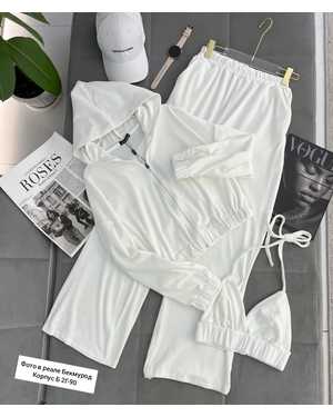 ЖЕНСКИЙ КОСТЮМ ТРОЙКА В РАЗМЕР ТКАНЬ БАМБУК