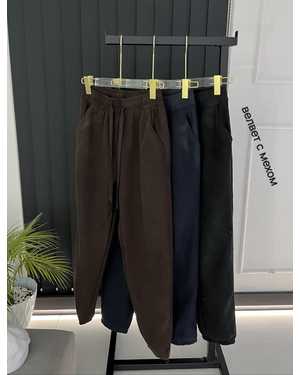 БРЮКИ В РАЗМЕР ТКАНЬ ВЕЛЬВЕТ С ТЕПЛИМ МЕХОМ