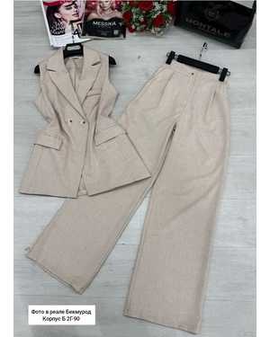 ЖЕНСКИЙ КОСТЮМ ДВОЙКА В РАЗМЕР ТКАНЬ ФРАНЦУЗСКОГО ЛЕН