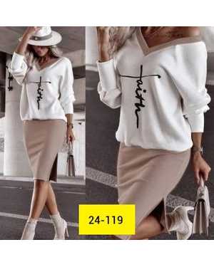 ЖЕНСКИЙ КОСТЮМ ДВОЙКА ТКАНЬ ТРИКОТАЖ, КАШЕМИР