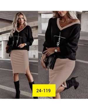 ЖЕНСКИЙ КОСТЮМ ДВОЙКА ТКАНЬ ТРИКОТАЖ, КАШЕМИР