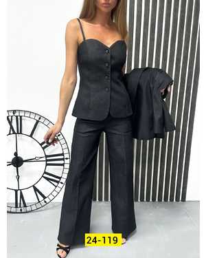 ЖЕНСКИЙ КОСТЮМ ТРОЙКА ТКАНЬ ДЖИНС