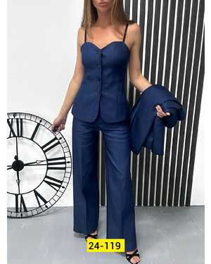 ЖЕНСКИЙ КОСТЮМ ТРОЙКА ТКАНЬ ДЖИНС