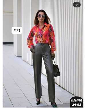 ШТАНЫ ТКАНЬ КОЖА С НАЧЁСОМ