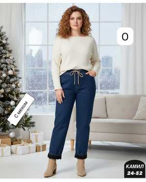 ШТАНЫ ТКАНЬ ДЖИНСЫ С МЕХОМ