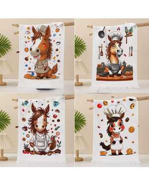 Полотенце с символом нового года. Размер 40/60 см В упаковке 12 шт разные цвета