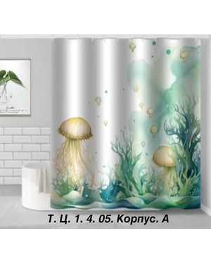 штора (занавеска) для ванной водоотталкивающая пропитка размер: 180 на 180см. комплектация : штора - 1 шт, крючки - 12 шт