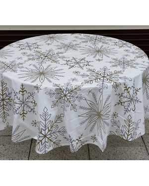 Скатерть новогодняя Велюровая Размер 180 круг