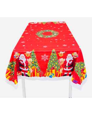 Скатерть новогодняя Велюровая Размер 150 на 220см