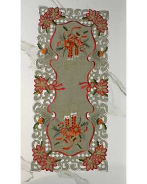 Салфетка новогодняя материал лен с вышивкой Размер 40на90см