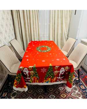 Скатерть новогодняя Велюровая Размер 150 на 220см
