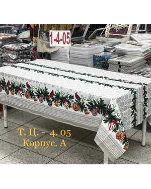 Скатерть новогодняя китайский лен Размер 150 на 220см