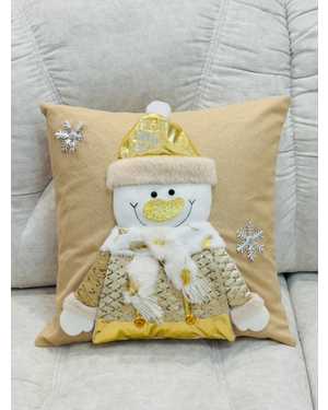 Новогодняя наволочка материал лен Размер 50 на 50см