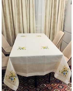 Скатерть лён с вышивкой. Размер 150 на 220см