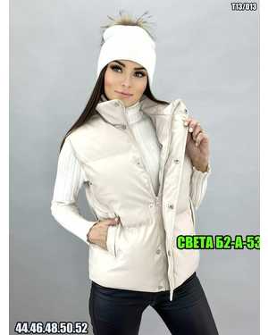 ЖИЛЕТКА ТКАНЬ ЭКО-КОЖА