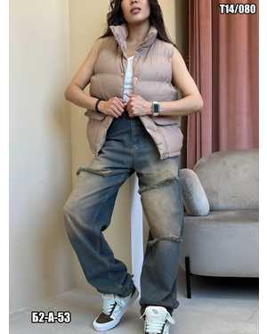 ЖИЛЕТКА ТКАНЬ ЭКО-КОЖА