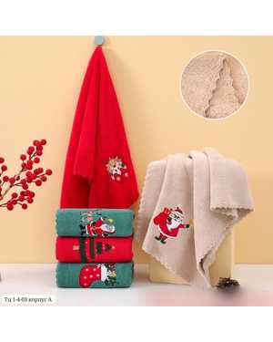 Полотенце новогоднее. Размер: 35*75 см. В упаковке 12шт разные цвета