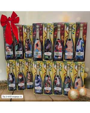 Новогодний Набор полотенце в виде бутылки Размер: 25*25 см. В упаковке 10шт без выбора