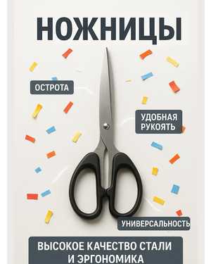 Ножницы канцелярские универсальные острые для дома