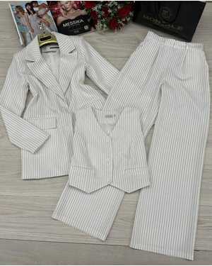 ЖЕНСКИЙ КОСТЮМ ТРОЙКА В РАЗМЕР ТКАНЬ БАРБИ