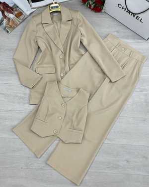 ЖЕНСКИЙ КОСТЮМ ТРОЙКА В РАЗМЕР ТКАНЬ БАРБИ