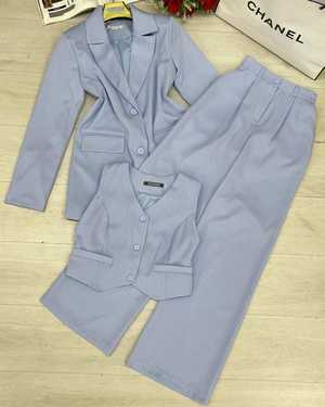 ЖЕНСКИЙ КОСТЮМ ТРОЙКА В РАЗМЕР ТКАНЬ БАРБИ