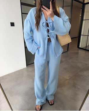 ЖЕНСКИЙ КОСТЮМ ДВОЙКА В РАЗМЕР ТКАНЬ МУСЛИН