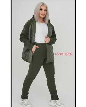 ЖЕНСКИЙ КОСТЮМ ДВОЙКА В РАЗМЕР ТКАНЬ СТЕГАНКА С ПОДКЛАДКОЙ + ФЛИС НАПОЛНИТЕЛЬ СИНТЕПОНОМ