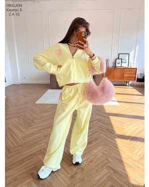 ЖЕНСКИЙ КОСТЮМ ТКАНЬ УТЕПЛЁННЫЙ С НАЧЕСОМ