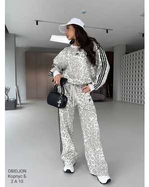 ЖЕНСКИЙ КОСТЮМ ТКАНЬ УТЕПЛЁННЫЙ С НАЧЕСОМ