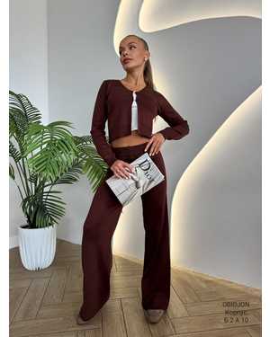 ЖЕНСКИЙ КОСТЮМ ДВОЙКА ТКАНЬ ВЯЗАНАЯ