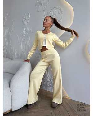 ЖЕНСКИЙ КОСТЮМ ДВОЙКА ТКАНЬ ВЯЗАНАЯ