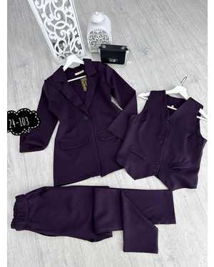 ЖЕНСКИЙ КОСТЮМ ТРОЙКА В РАЗМЕР ТКАНЬ БАРБИ