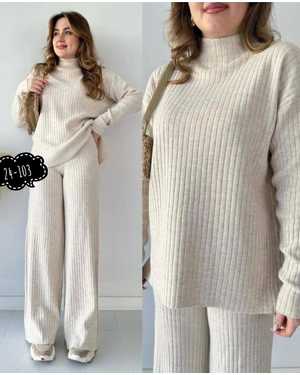 ЖЕНСКИЙ КОСТЮМ ДВОЙКА ТКАНЬ КАШЕМИРОВАЯ ЛАПША ВЯЗКА