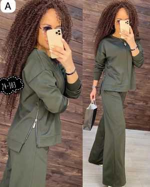 ЖЕНСКИЙ КОСТЮМ ДВОЙКА ТКАНЬ ТРИКОТАЖ