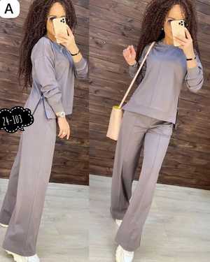 ЖЕНСКИЙ КОСТЮМ ДВОЙКА ТКАНЬ ТРИКОТАЖ