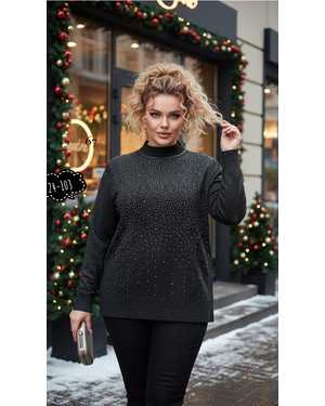 СВИТЕР ТКАНЬ КИТАЙ ЛЮРЕКС С КАМУШЕК И СТРАЗЫ