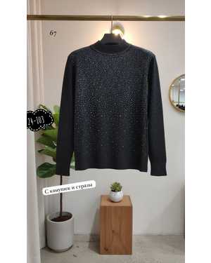 СВИТЕР ТКАНЬ КИТАЙ ЛЮРЕКС С КАМУШЕК И СТРАЗЫ