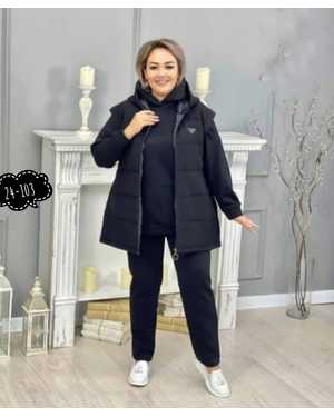 ЖЕНСКИЙ КОСТЮМ ТРОЙКА В РАЗМЕР ТКАНЬ ФЛИС С НАСОСАМ