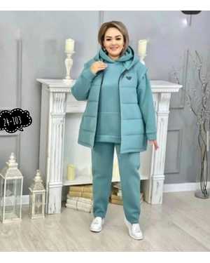 ЖЕНСКИЙ КОСТЮМ ТРОЙКА В РАЗМЕР ТКАНЬ ФЛИС С НАСОСАМ