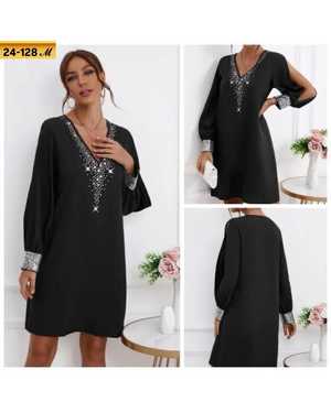 ПЛАТЬЕ ТКАНЬ КРЕПУН СО СТРАЗАМИ