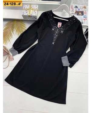 ПЛАТЬЕ ТКАНЬ КРЕПУН СО СТРАЗАМИ